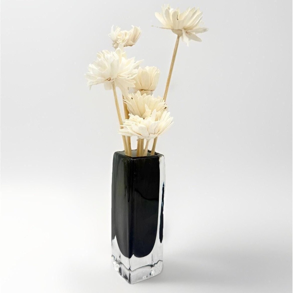 Orrefors Swedish Art Glass Vase – Smoky Gray & Clear Signed 3736/18 Mid-century